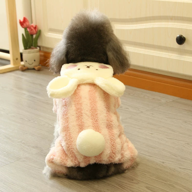 Pomdsds | Corduroy-Style Four-Leg Pet Outfit, Cozy Autumn & Winter Wear for Small Dogs