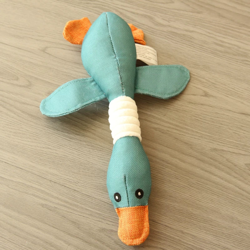 Pomdsds | Linen-Style Plush Goose Dog Toy with Gentle Sound, Everyday Interactive Play for Small Dogs