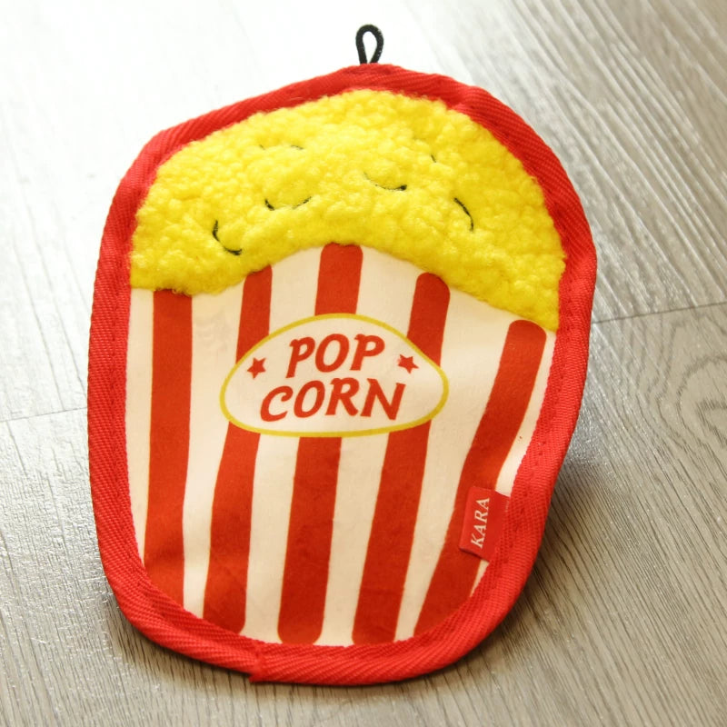 Pomdsds | Food-Themed Plush Dog Toy with Crinkle Texture and Gentle Sound, Everyday Play for Small to Medium Dogs