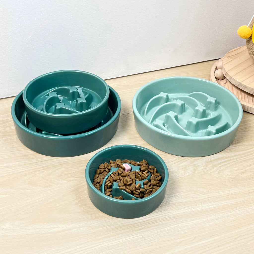 Pomdsds | Raised Ceramic Pet Feeding Bowl for Cats and Small to Medium Dogs