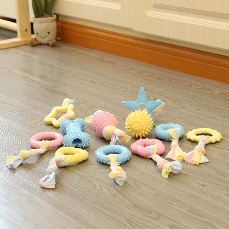 Pomdsds | TPR and Cotton Knot Pet Toy for Small Dogs for Everyday Play