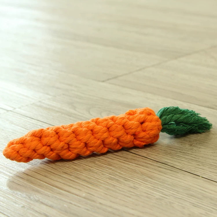 Pomdsds | Cotton Rope Pet Toy with Vegetable and Fruit Design for Everyday Play