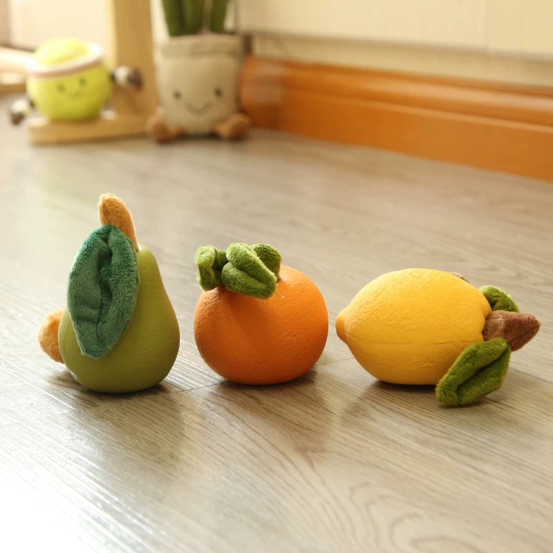 Pomdsds | Fruit-Inspired Natural Latex Dog Toy with Soft Plush Detail and Gentle Sound