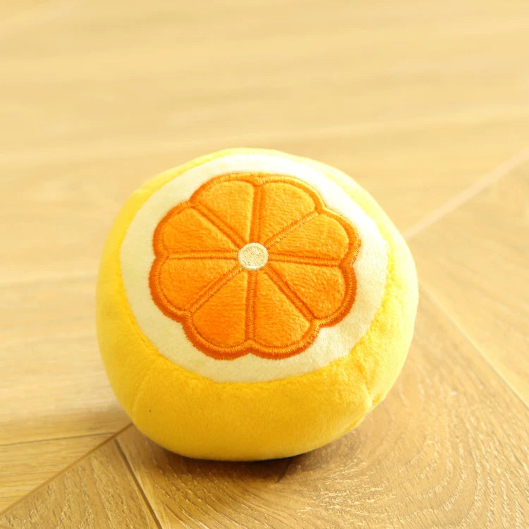 Pomdsds | Plush Fruit & Vegetable–Style Puppy Toy with Gentle Sound, Everyday Play for Small Dogs