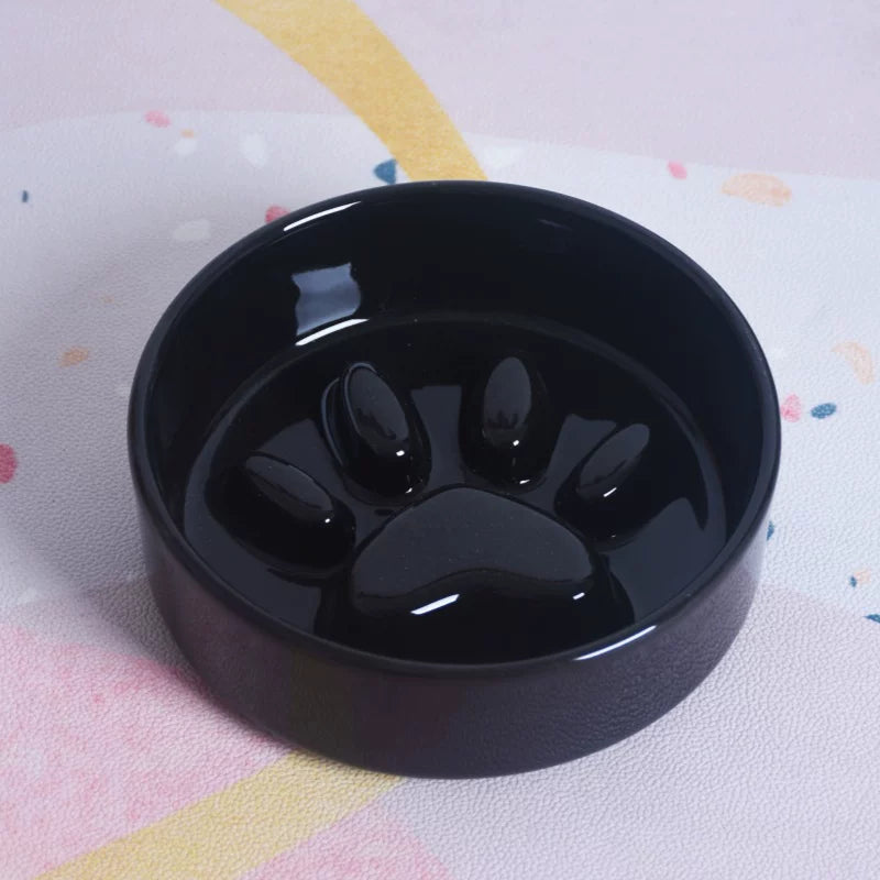 Pomdsds | Ceramic Pet Feeding Bowl with Wooden Stand and Wide Opening for Daily Use