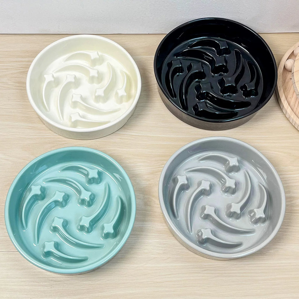 Pomdsds | Raised Ceramic Pet Feeding Bowl for Cats and Small to Medium Dogs