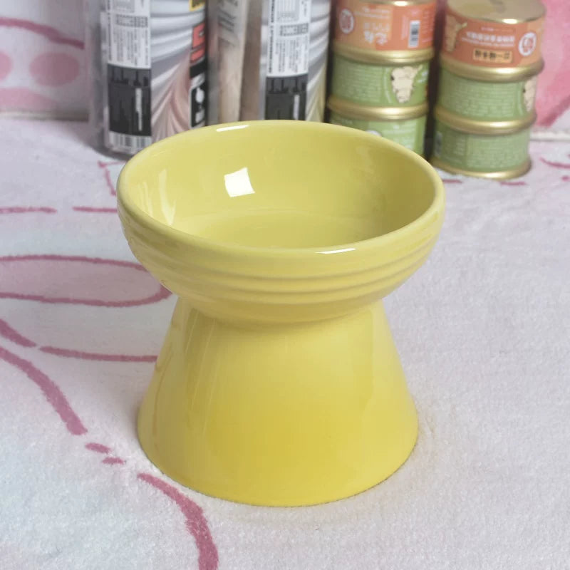 Pomdsds | Raised Ceramic Pet Bowl with Wide Opening for Cats and Small Dogs