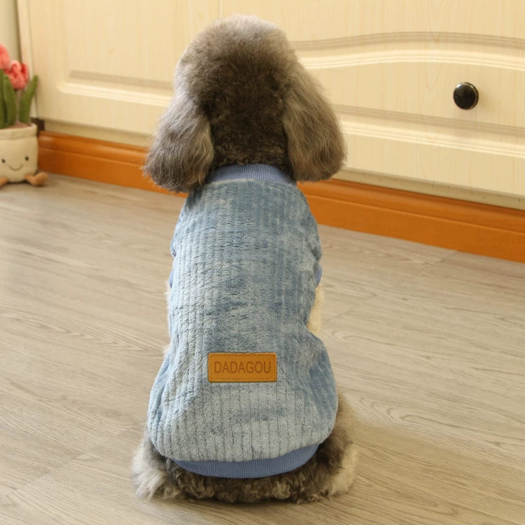 Pomdsds | Korean-Style Fleece Pet Outfit, Everyday Autumn & Winter Wear for Small Dogs and Cats