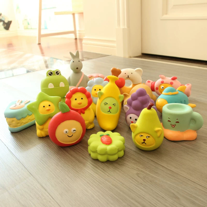 Pomdsds | Assorted Natural Latex Dog Toys with Gentle Sound, Everyday Play Set for Small Dogs