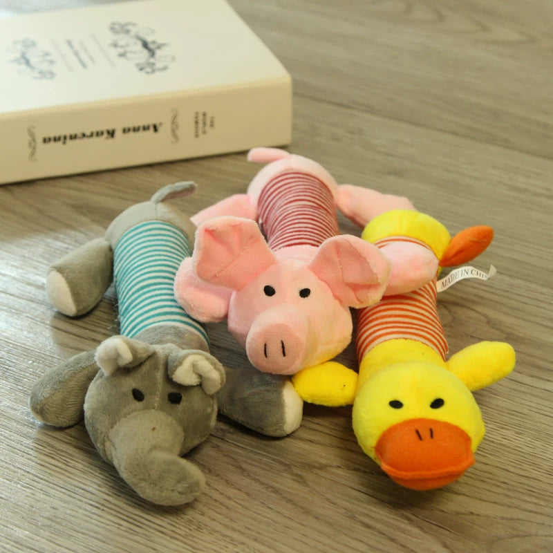 Pomdsds | Long-Shaped Plush Puppy Toy with Gentle Sound, Everyday Interactive Play for Small Dogs