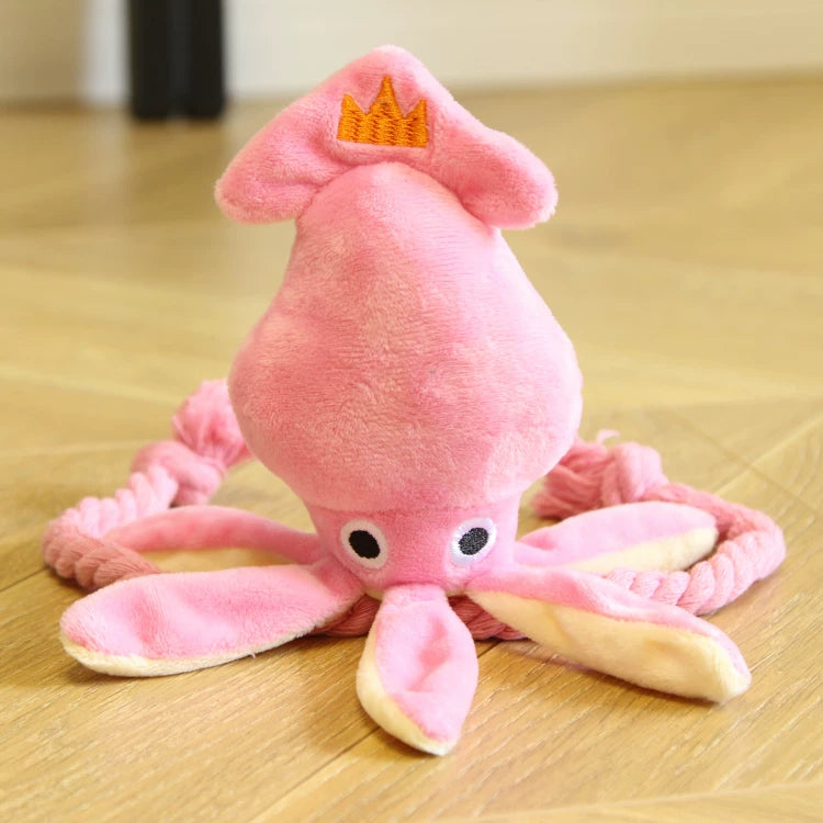 Pomdsds | Octopus-Shaped Plush Puppy Toy with Gentle Sound, Everyday Interactive Play for Small Dogs
