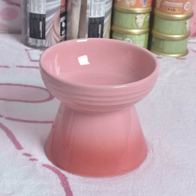 Pomdsds | Raised Ceramic Pet Bowl with Wide Opening for Cats and Small Dogs