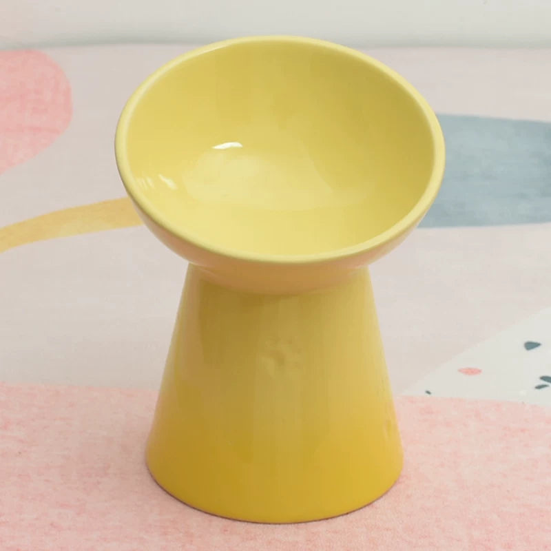 Pomdsds | Raised Ceramic Pet Bowl with Wide Opening for Cats and Small Dogs