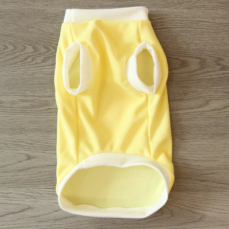 Pomdsds | Cartoon-Print Waffle Cotton Pet Vest, Lightweight Spring & Summer Wear for Dogs and Cats