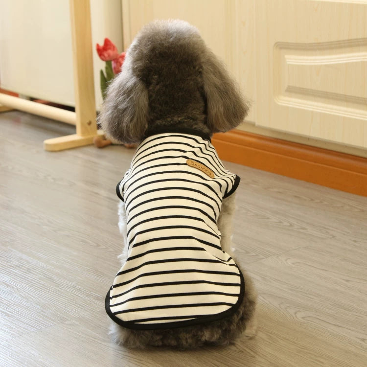 Pomdsds | Lightweight Striped Cotton Pet Vest, Everyday Spring & Summer Wear for Dogs and Cats