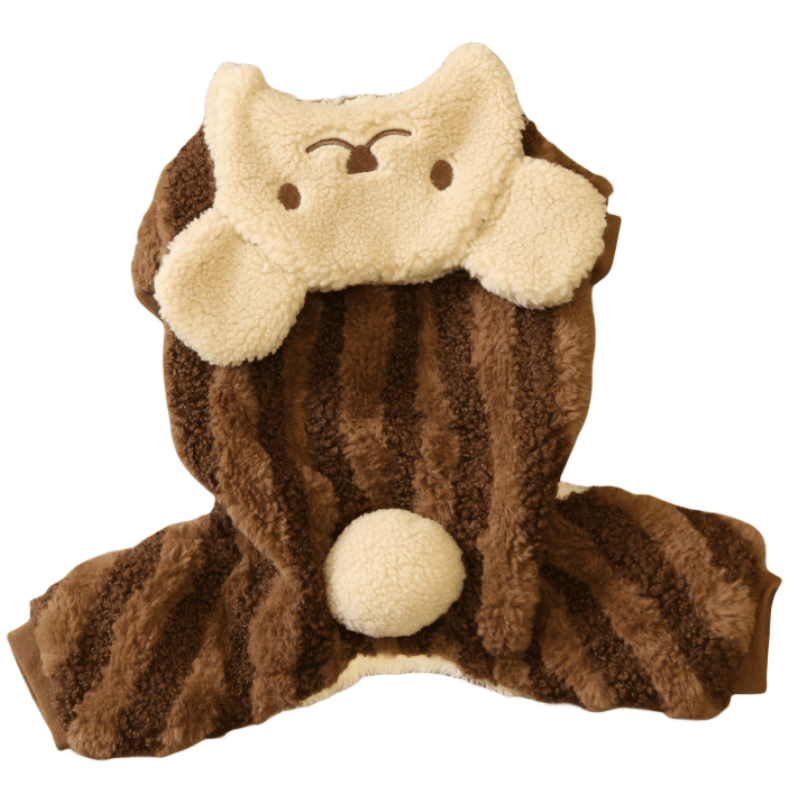 Pomdsds | Corduroy-Style Four-Leg Pet Outfit, Cozy Autumn & Winter Wear for Small Dogs