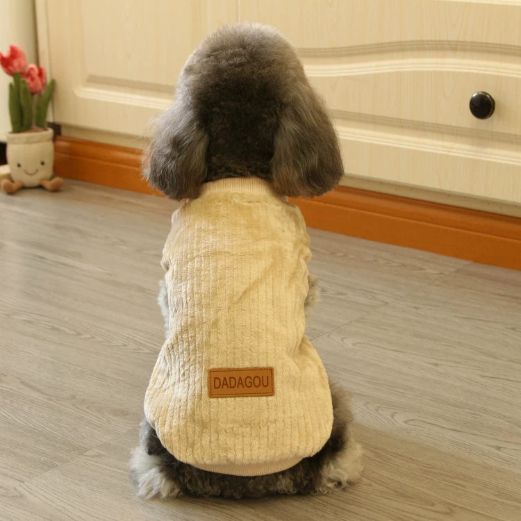 Pomdsds | Korean-Style Fleece Pet Outfit, Everyday Autumn & Winter Wear for Small Dogs and Cats