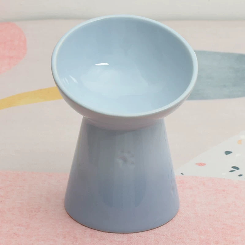 Pomdsds | Raised Ceramic Pet Bowl with Wide Opening for Cats and Small Dogs