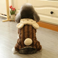 Pomdsds | Corduroy-Style Four-Leg Pet Outfit, Cozy Autumn & Winter Wear for Small Dogs