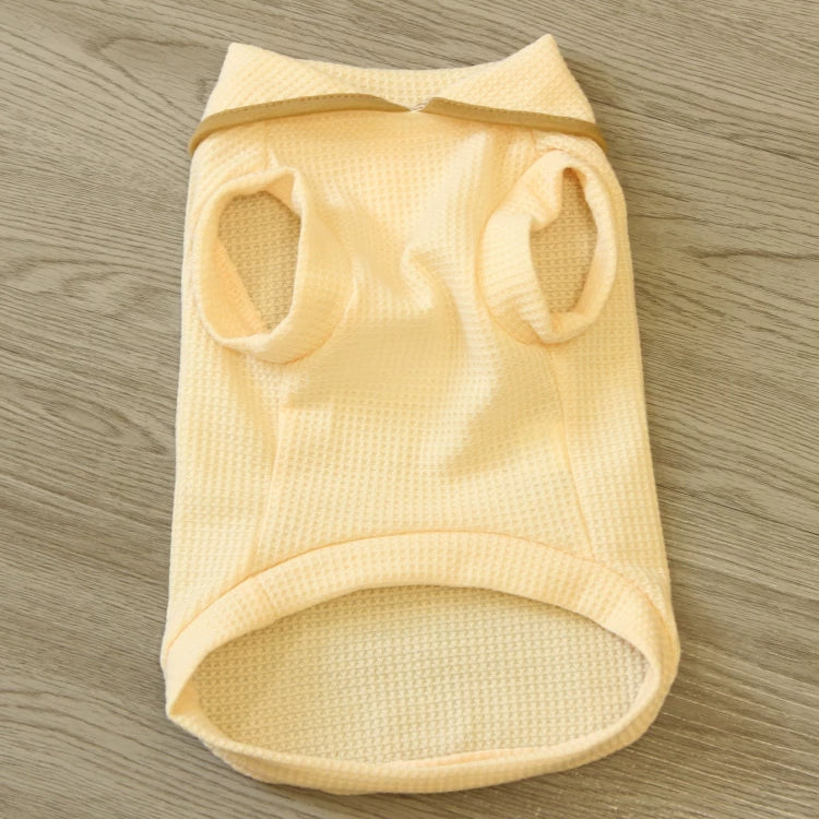 Pomdsds | Waffle-Texture Cotton Pet Top with Bear Print, Everyday Spring & Summer Wear for Dogs and Cats