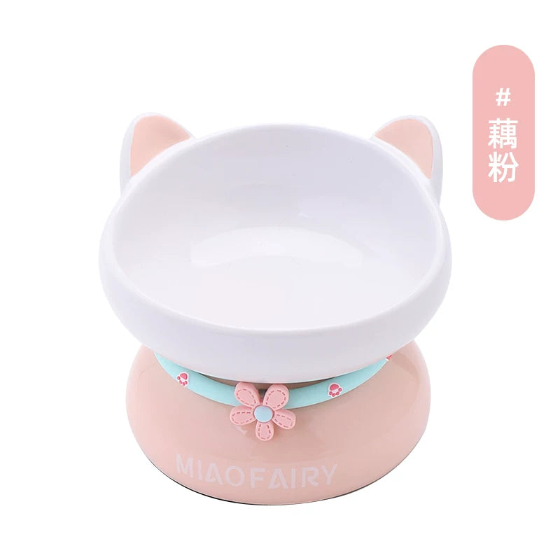 Pomdsds | Decorative Ceramic Pet Feeding Bowl with Raised Base for Daily Use