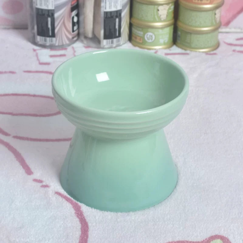 Pomdsds | Raised Ceramic Pet Bowl with Wide Opening for Cats and Small Dogs