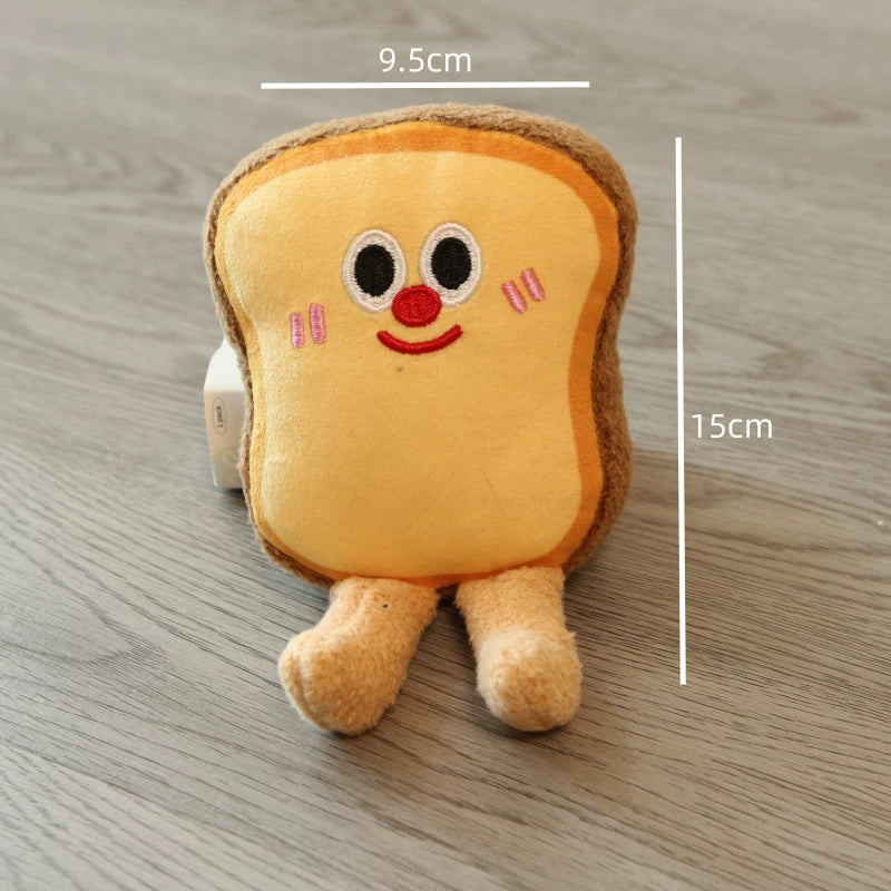 Pomdsds | Bread-Inspired Plush Puppy Toys with Gentle Sound, Everyday Interactive Play for Small Dogs