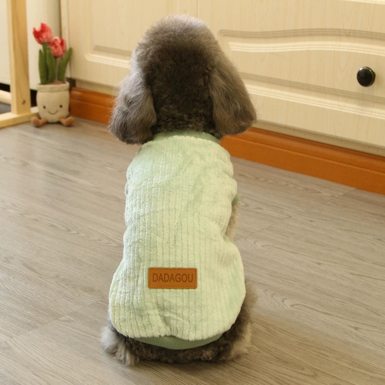 Pomdsds | Korean-Style Fleece Pet Outfit, Everyday Autumn & Winter Wear for Small Dogs and Cats