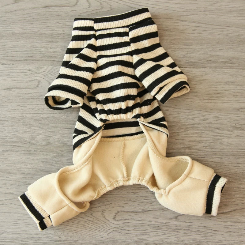 Pomdsds | Striped Four-Leg Pet Outfit, Everyday Autumn & Winter Wear for Small Dogs and Cats