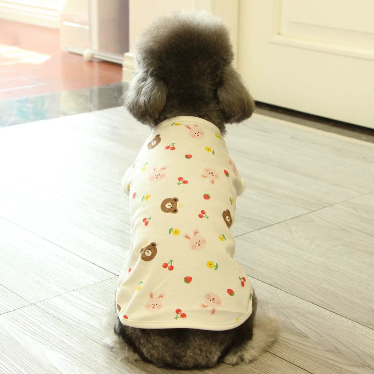 Pomdsds | Lightweight Cotton Pet Vest with Bear Design, Everyday Spring & Summer Wear for Dogs and Cats