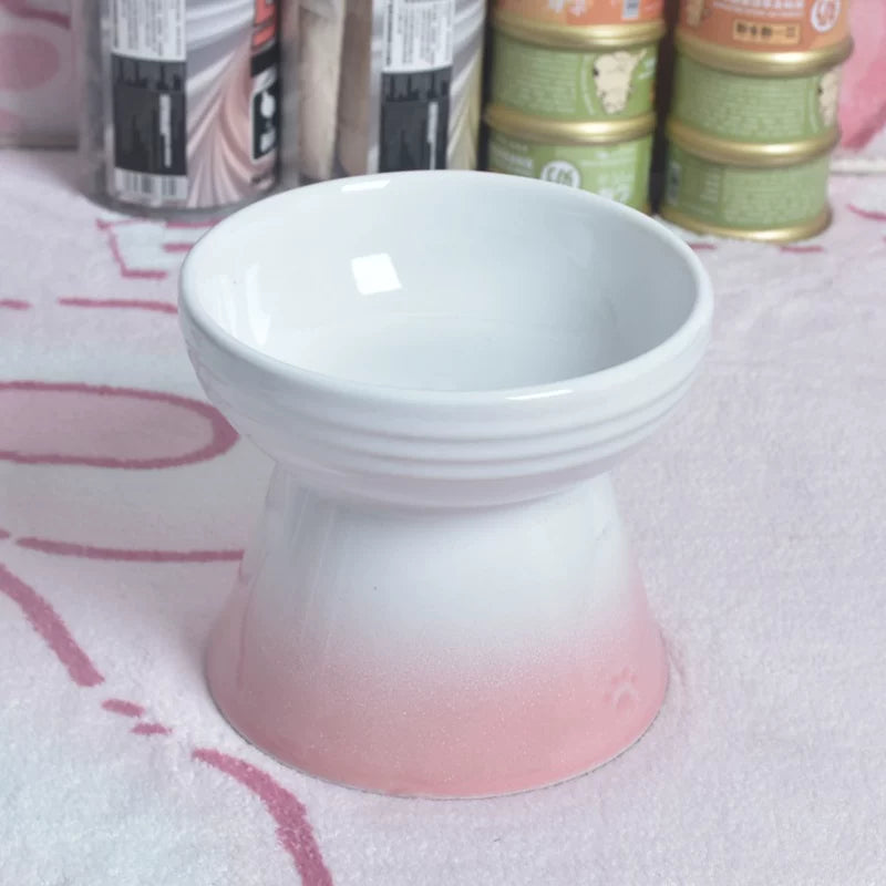 Pomdsds | Raised Ceramic Pet Bowl with Wide Opening for Cats and Small Dogs
