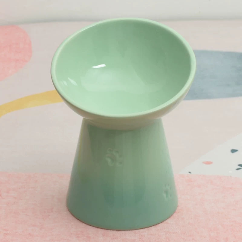 Pomdsds | Raised Ceramic Pet Bowl with Wide Opening for Cats and Small Dogs