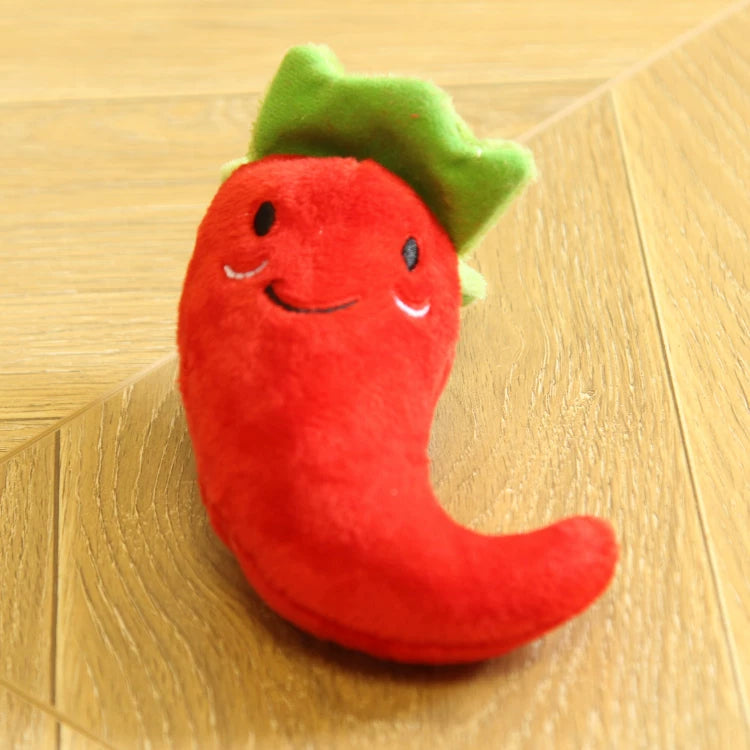 Pomdsds | Plush Fruit & Vegetable–Style Puppy Toy with Gentle Sound, Everyday Play for Small Dogs