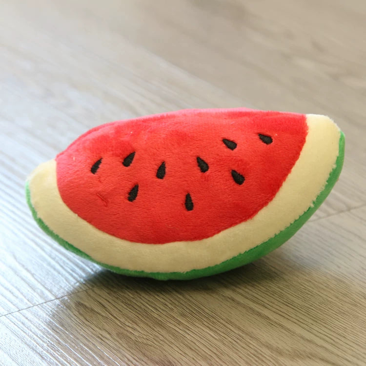 Pomdsds | Plush Fruit & Vegetable–Style Puppy Toy with Gentle Sound, Everyday Play for Small Dogs