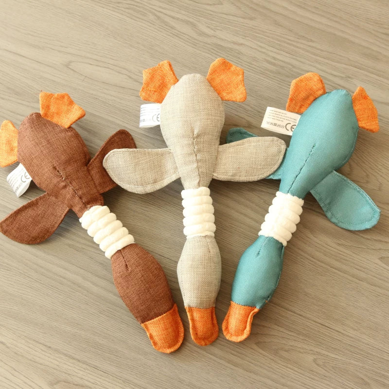 Pomdsds | Linen-Style Plush Goose Dog Toy with Gentle Sound, Everyday Interactive Play for Small Dogs