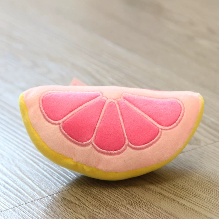 Pomdsds | Plush Fruit & Vegetable–Style Puppy Toy with Gentle Sound, Everyday Play for Small Dogs