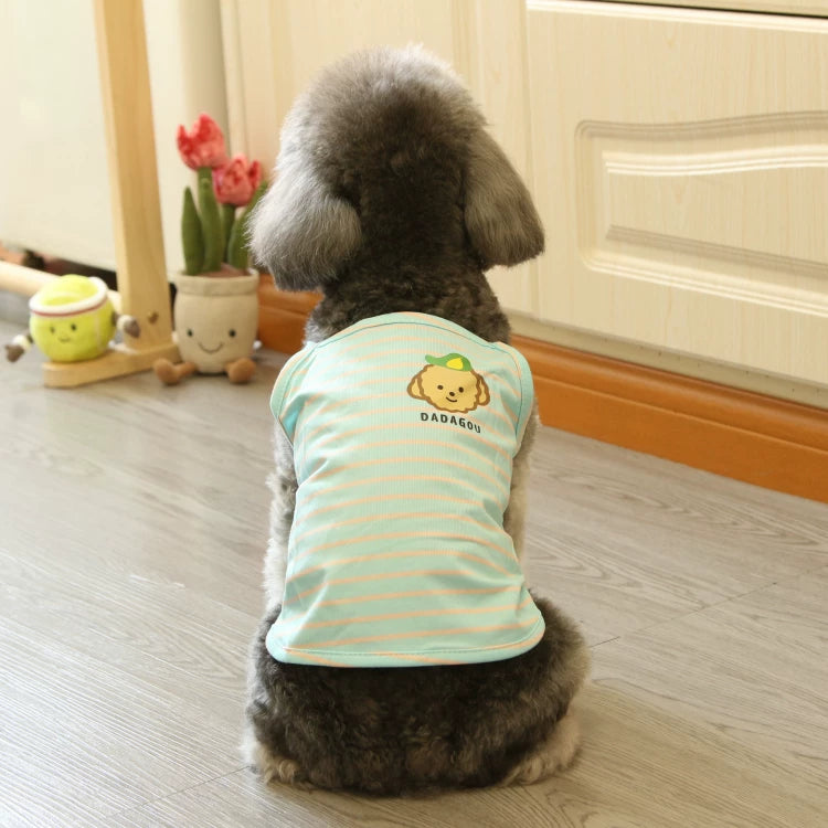 Pomdsds | Lightweight Striped Cotton Pet Vest, Everyday Spring & Summer Wear for Dogs and Cats