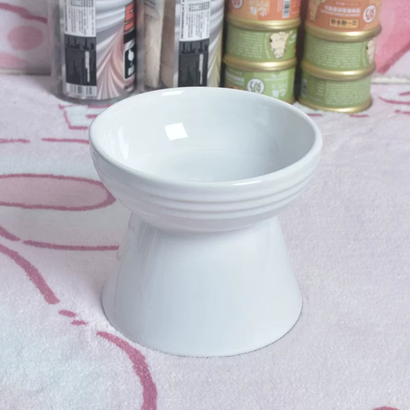 Pomdsds | Raised Ceramic Pet Bowl with Wide Opening for Cats and Small Dogs