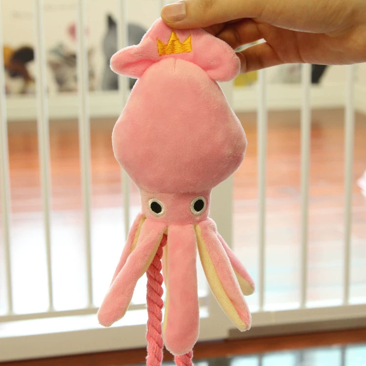 Pomdsds | Octopus-Shaped Plush Puppy Toy with Gentle Sound, Everyday Interactive Play for Small Dogs