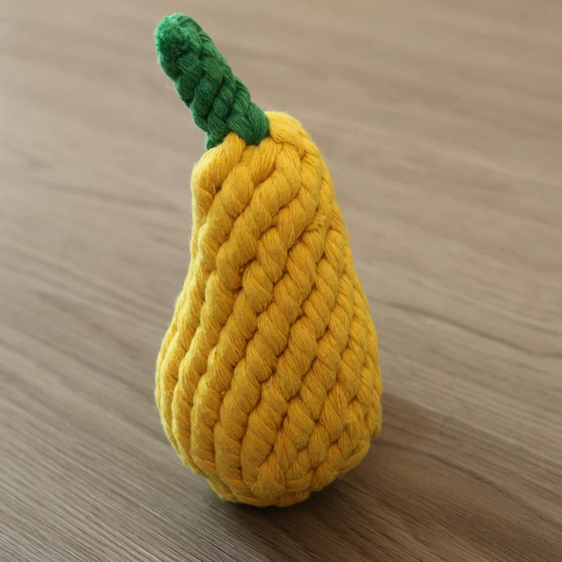 Pomdsds | Cotton Rope Pet Toy with Vegetable and Fruit Design for Everyday Play