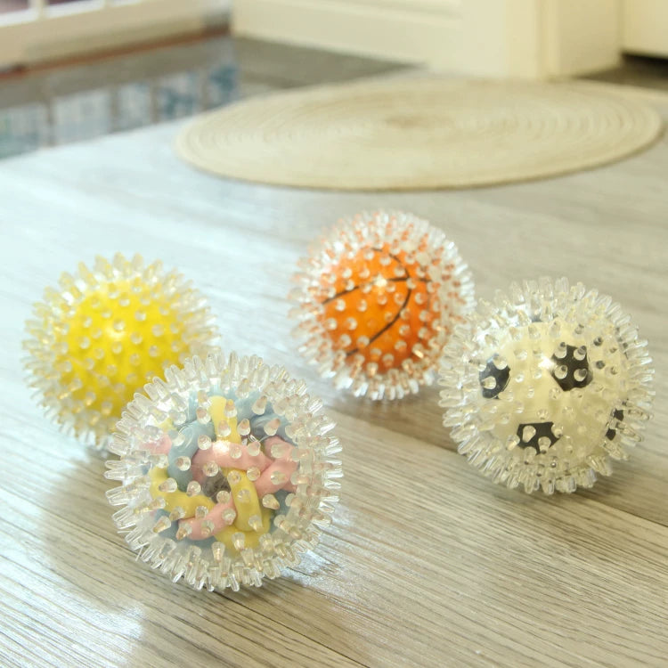 Pomdsds | Dual-Texture Colorful Dog Ball, Quiet Interactive Play Toy for Everyday Use