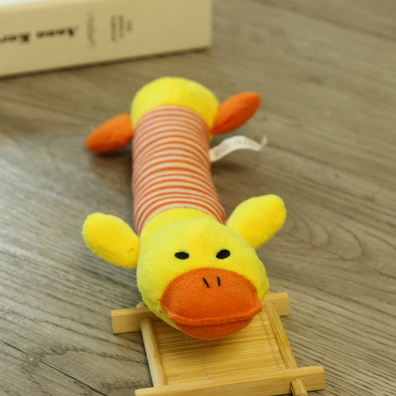 Pomdsds | Long-Shaped Plush Puppy Toy with Gentle Sound, Everyday Interactive Play for Small Dogs