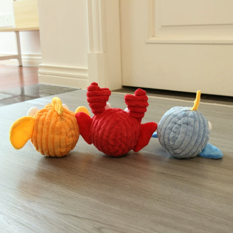 Pomdsds | Textured Interactive Dog Ball with Crinkle Sound, Everyday Play for Small to Medium Dogs