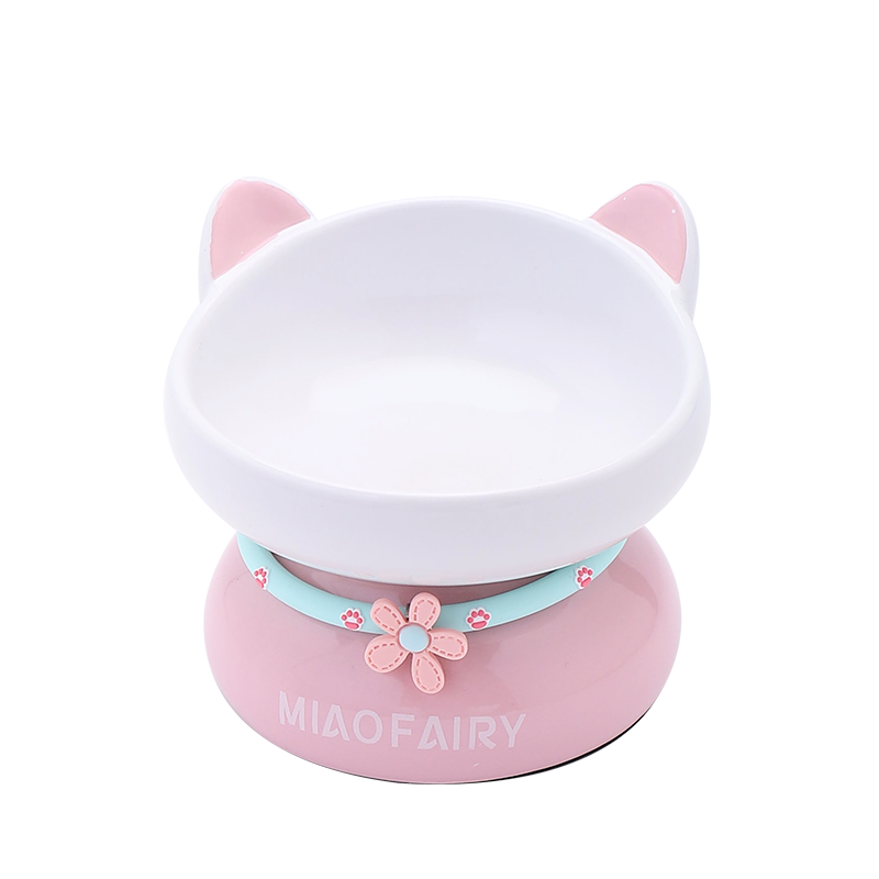 Pomdsds | Decorative Ceramic Pet Feeding Bowl with Raised Base for Daily Use