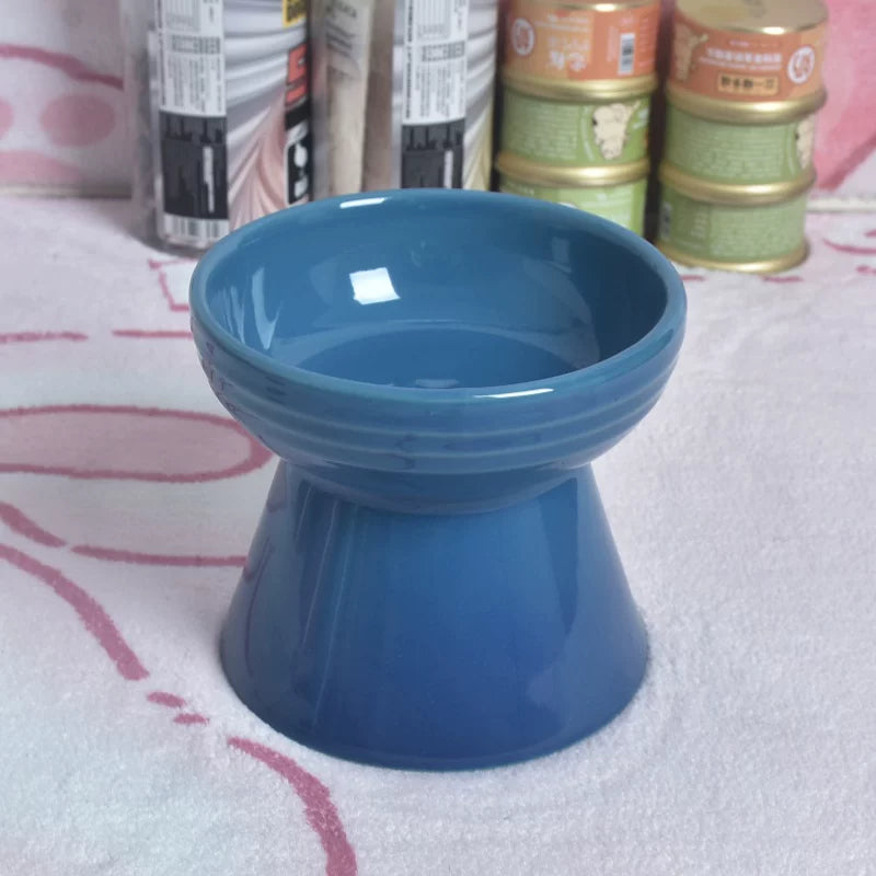 Pomdsds | Raised Ceramic Pet Bowl with Wide Opening for Cats and Small Dogs