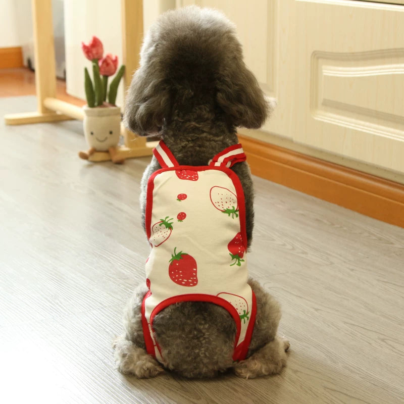 Pomdsds | Cotton Female Dog Hygiene Pants, Full-Cover One-Piece Design for Everyday Indoor Wear