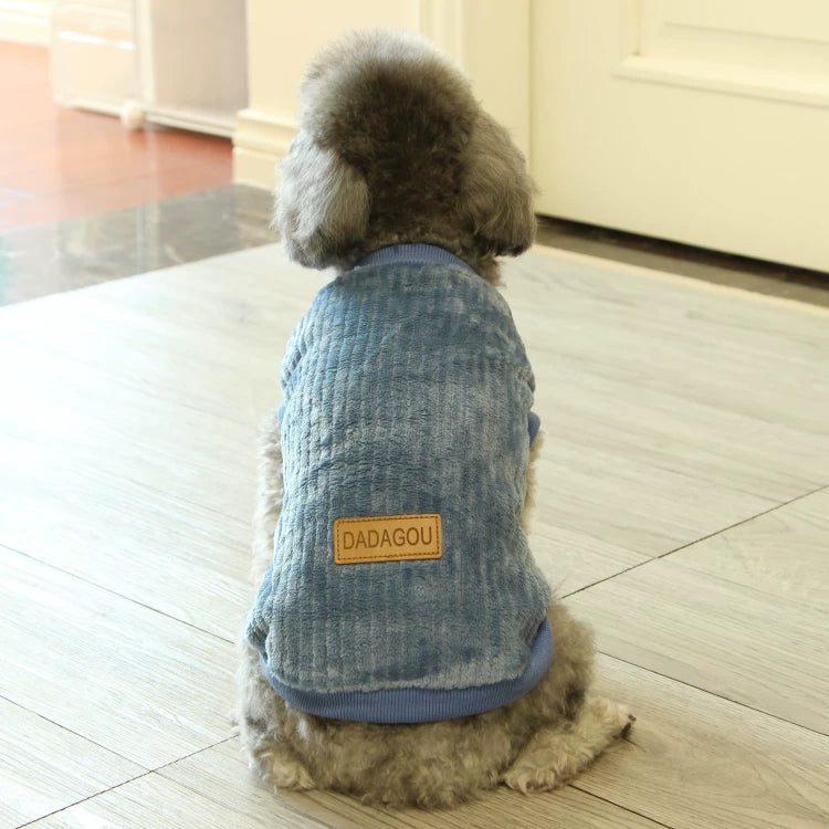 Pomdsds | Korean-Style Fleece Pet Outfit, Everyday Autumn & Winter Wear for Small Dogs and Cats