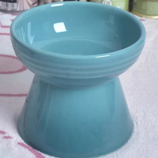 Pomdsds | Raised Ceramic Pet Bowl with Wide Opening for Cats and Small Dogs