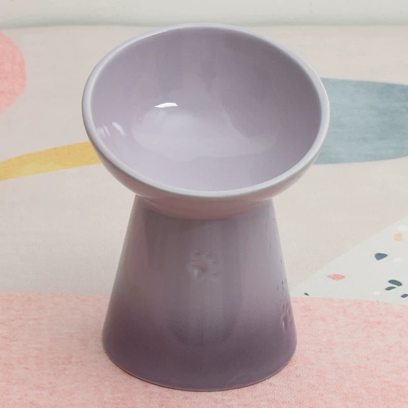 Pomdsds | Raised Ceramic Pet Bowl with Wide Opening for Cats and Small Dogs