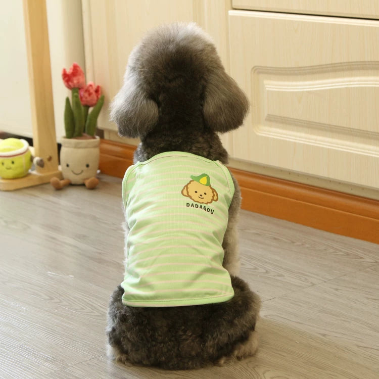 Pomdsds | Lightweight Striped Cotton Pet Vest, Everyday Spring & Summer Wear for Dogs and Cats